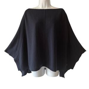 Juicy Couture Cashmere Poncho Wrap Sweater Womens XS/Small* Navy Blue Oversized